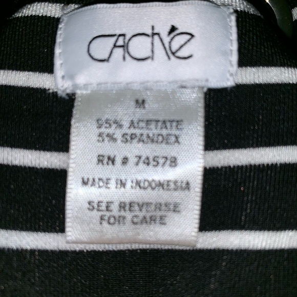 Cache Black White Striped Dress - Picture 7 of 7